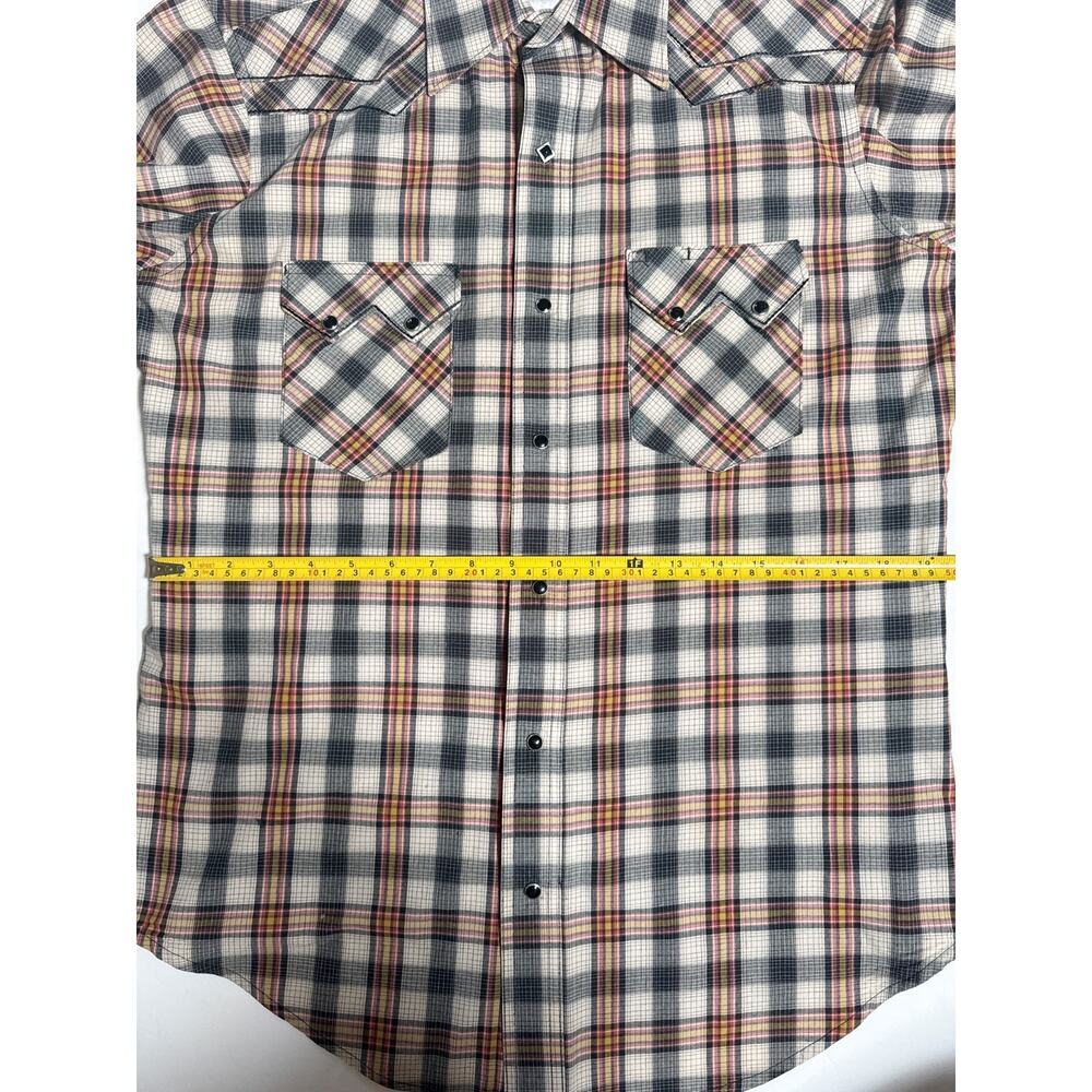 Vintage Wrangler Western Pearl Snap Shirt Plaid Cowboy Mens M - Picture 14 of 16